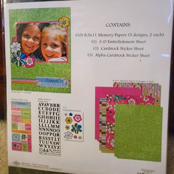 New 2008 The Paper Studio"Flower Power" Page Scrapbooking Kit - Picture 5 of 5